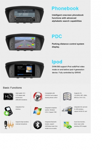 BMW 5 Serie 2003-2009 Navigatie autoradio met Parrot en TMC